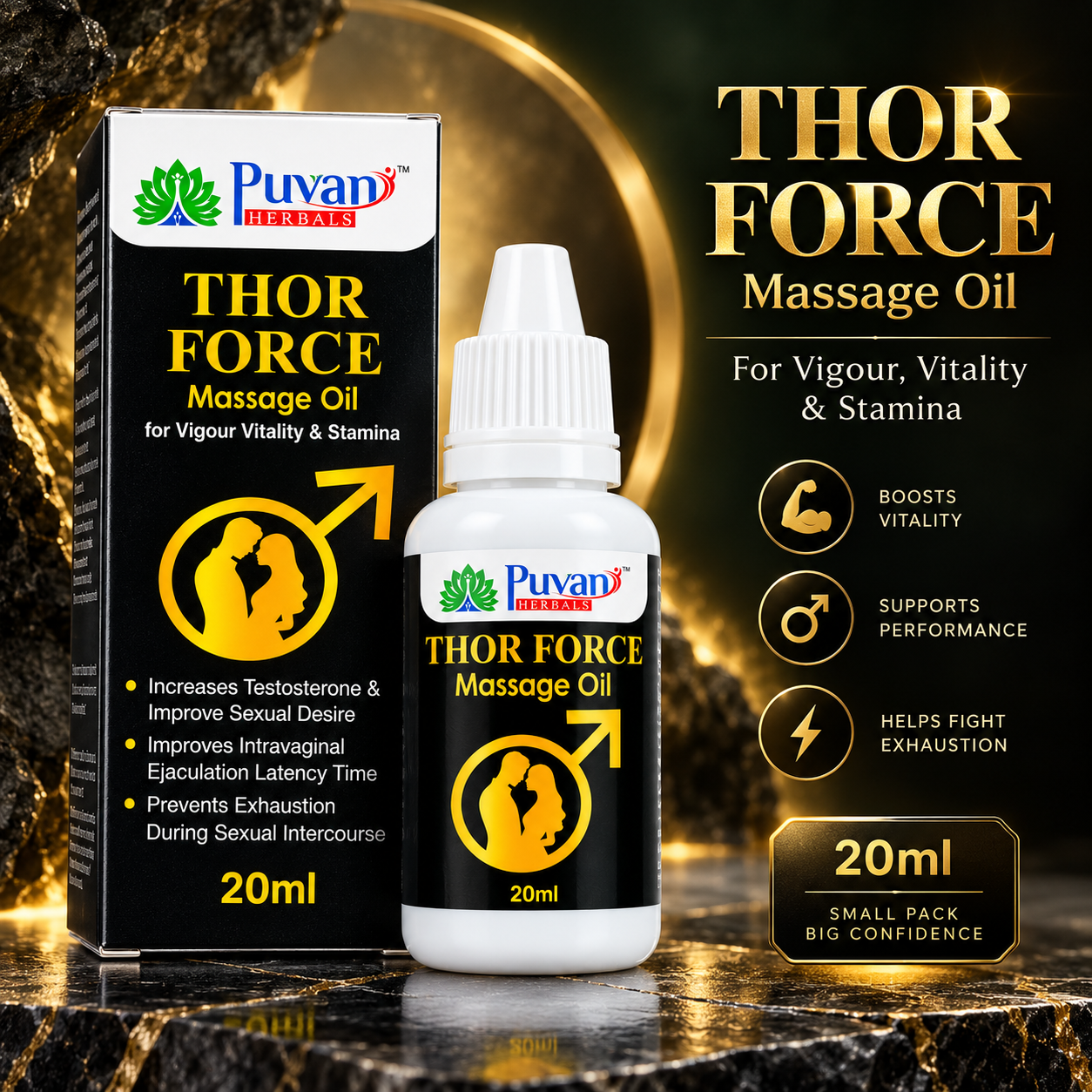 Thor Force Massage Oil – Vitality & Stamina 20ml-Buy 1 Get 1 - Image 2
