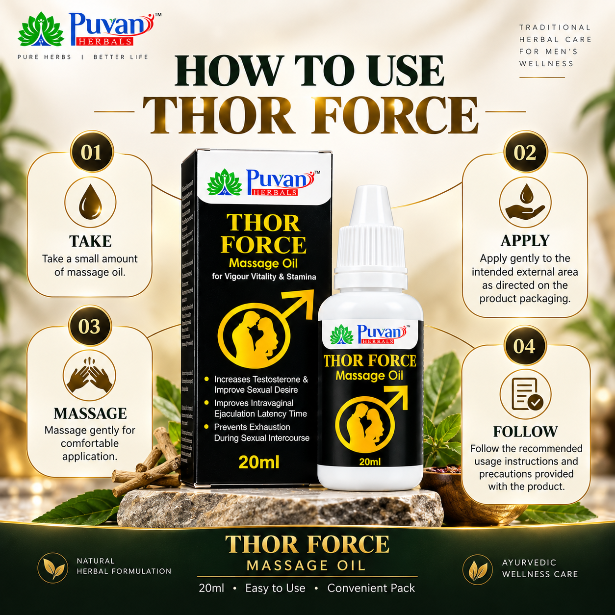 Thor Force Massage Oil – Vitality & Stamina 20ml-Buy 1 Get 1 - Image 3