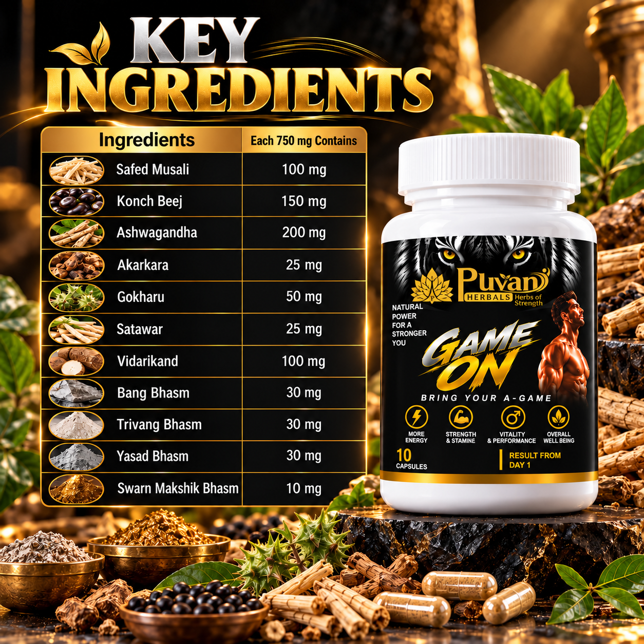 Puvan Herbals Game on capsules-Free thor force oil - Image 5